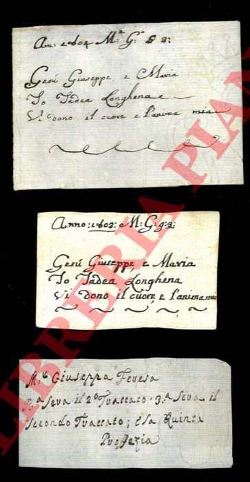 Tre bigliettini religiosi,