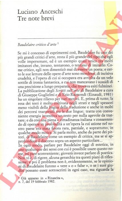 Tre note brevi. Baudelaire critico d'arte. Tra Pound e i …