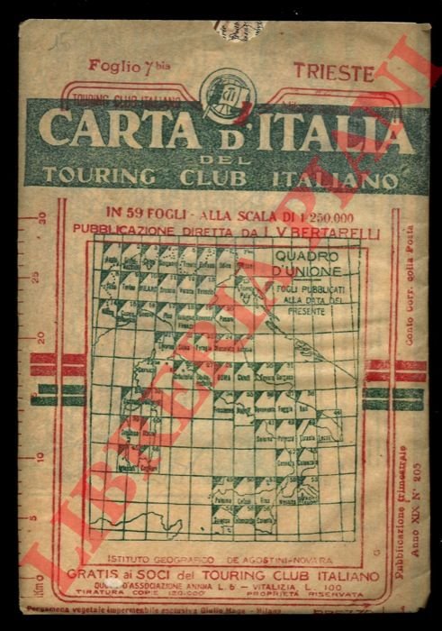 Trieste. Carta d'Italia del TCI. Foglio n. 7 bis.