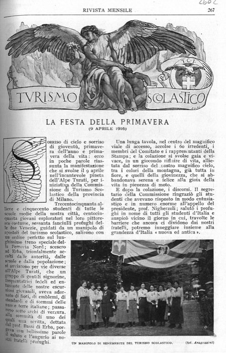 Turismo scolastico. La festa della primavera (9 aprile 1916).