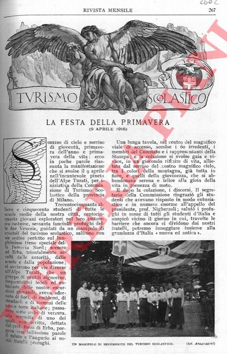 Turismo scolastico. La festa della primavera (9 aprile 1916).