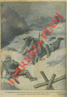 Un alpino trae in salvo due compagni gravemente feriti.