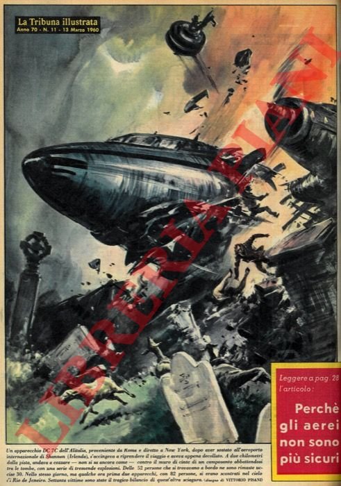 Un apparecchio DC7C dell'Alitalia diretto a New York, dopo una …