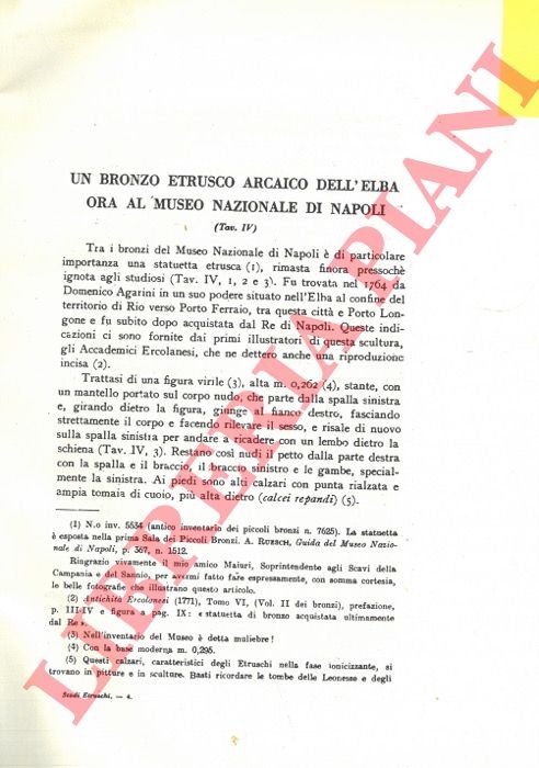 Un bronzo etrusco arcaico dell'Elba ora al Museo Nazionale di …