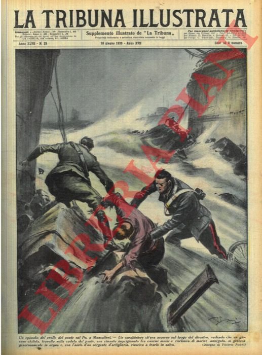 Un episodio del crollo del ponte sul Po a Moncalieri. …