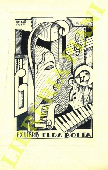 Un foglietto calcografico, non firmato, 1938, per Elda Botta, di …
