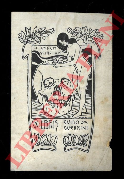Un foglietto (teschio e donna nuda) di cm. 10 x …