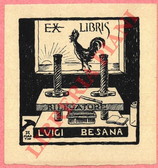 Un foglietto tipografico, per Luigi Besana, rilegatore, cm. 10 x …