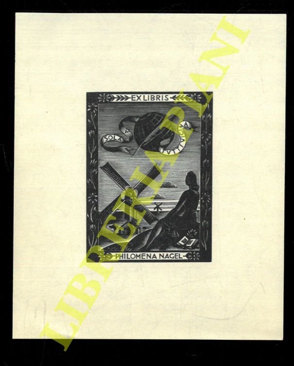 Un foglietto tipografico per Philomena Nagel, cm. 11,4 x 8,5. …