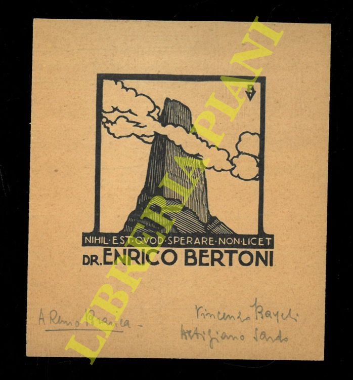 Un foglietto xilografico, anni '30, cm. 10,2 x 9,0, "Nihil … | Immagine Gallery 2