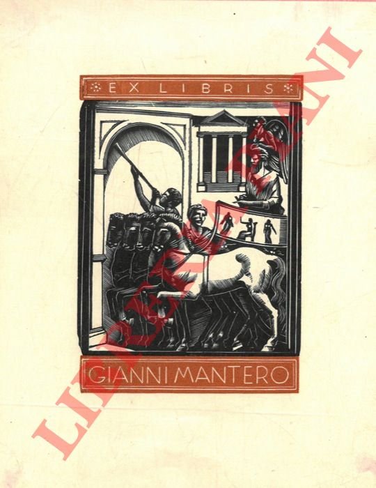 Un foglietto xilografico per Gianni Mantero, cm. 14,5 x 11,2 …