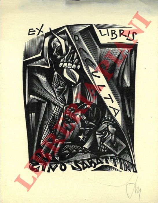 Un foglietto xilografico per Gino Sabattini, "Occulta" di cm. 12,5 …