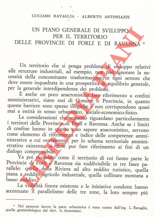Un piano generale di sviluppo per il territorio delle provincie …
