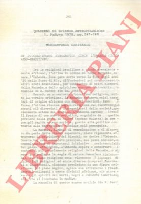 Un piccolo spunto etnografico circa l' Umbanda (culto afro-brasiliano).