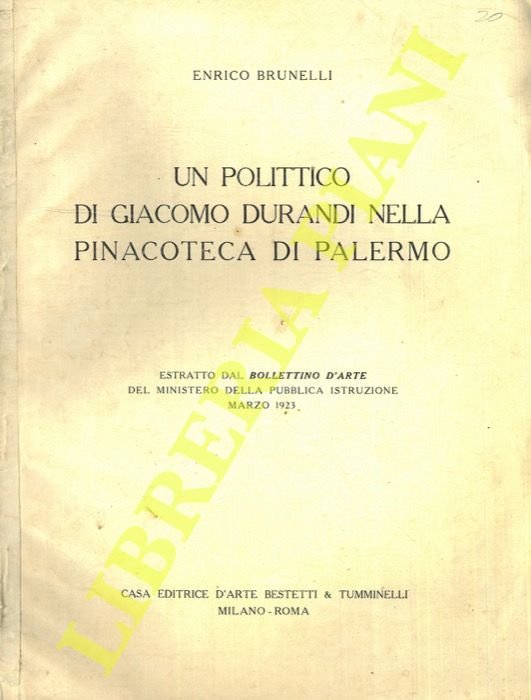 Un polittico di Giacomo Durandi nella pinacoteca di Palermo.