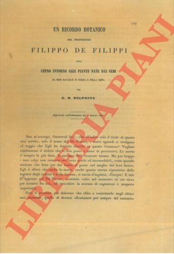 Un ricordo botanico del professore Filippo de Filippi ossia cenno … | Immagine Gallery 3