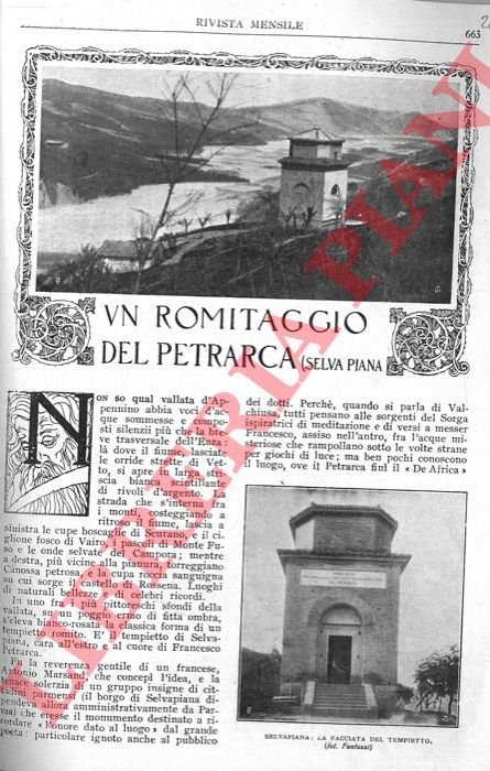 Un romitaggio del Petrarca (Selva piana).
