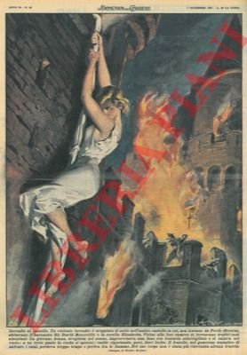 Un violento incendio è scoppiato di notte nell'antico castello in …