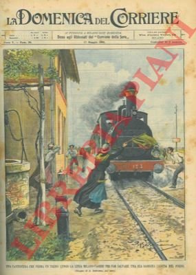 Una cantoniera ferma un treno lungo la linea Milano-Varese per …