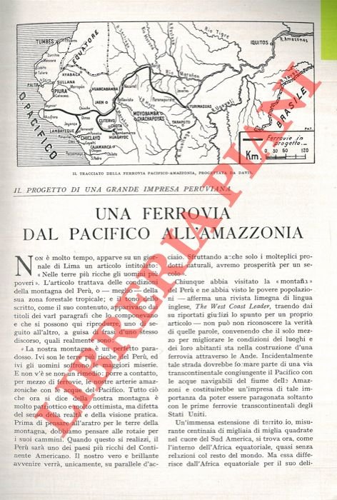 Una ferrovia dal Pacifico all'Amazzonia. Il progetto di una grande …