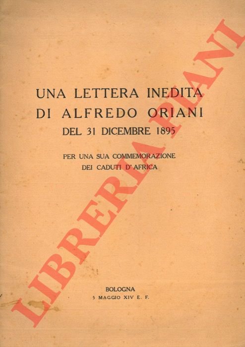 Una lettera inedita di Alfredo Oriani del 31 dicembre 1895 …