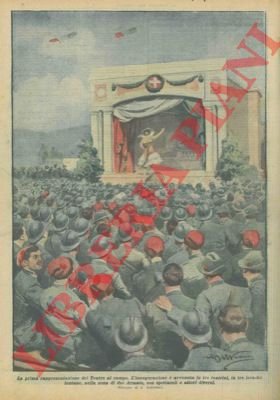 Una prima rappresentazione di teatro nelle zone della battaglia, per …