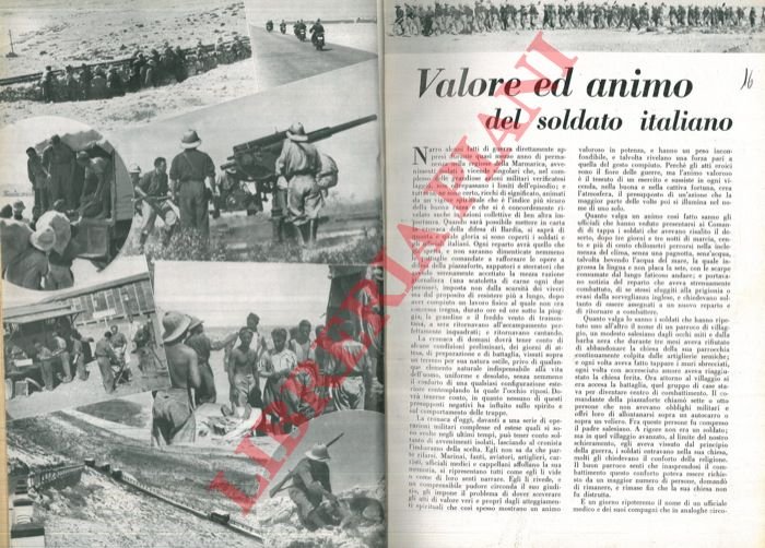 Valore ed animo del soldato italiano