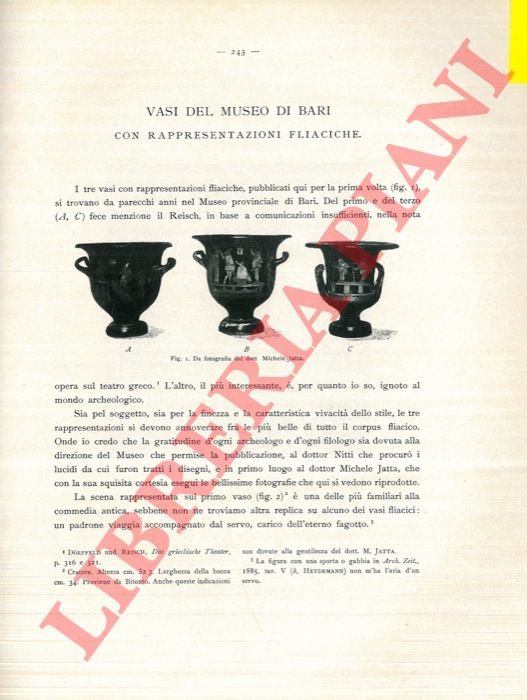 Vasi del Museo di Bari con rappresentazioni fliaciche.