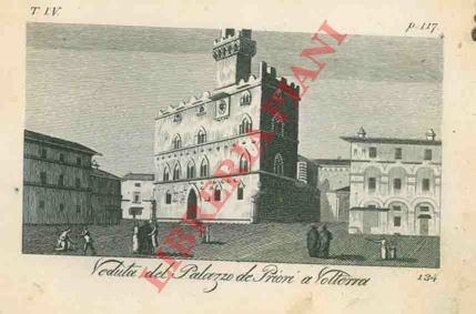Veduta del Palazzo de Priori a Volterra.