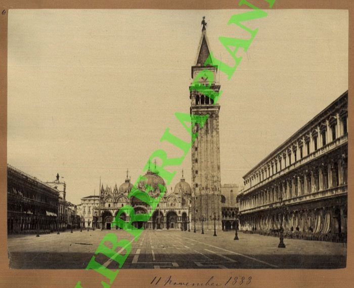 Venezia. 1883 : quattro Palazzi sul Canal Grande, Piazza S.Marco …