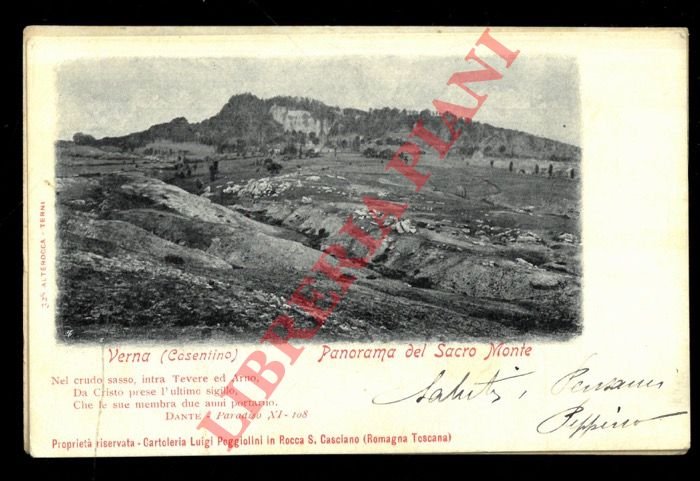 Verna (Casentino). Panorama dal Sacro Monte. - Ruderi del Castello …