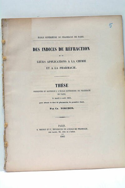 Des Indices de réfraction et de leurs applications à la …