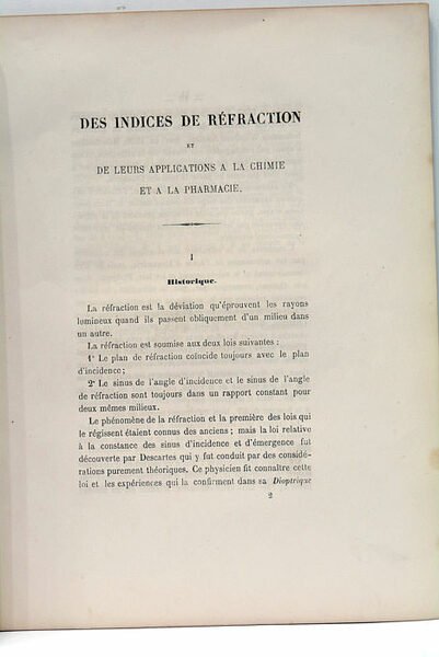 Des Indices de réfraction et de leurs applications à la …