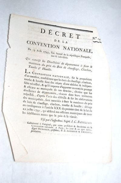 DÉCRET DE LA CONVENTION NATIONALE, du 19 août 1793, l'an …