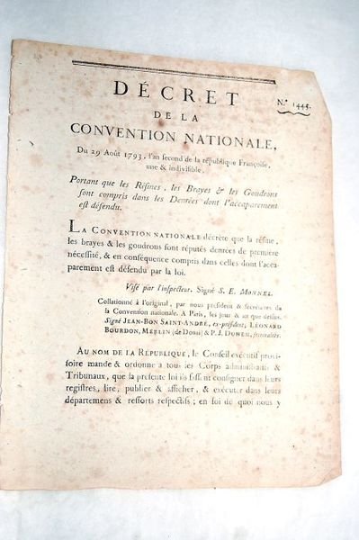 DÉCRET DE LA CONVENTION NATIONALE, du 29 août 1793, l'an …