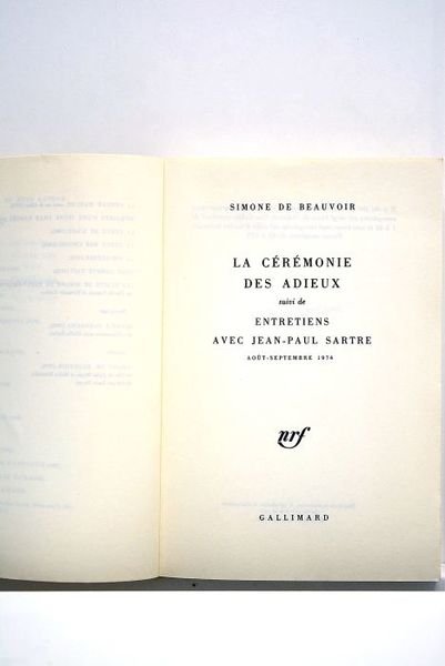 La cérémoine des adieux suivi de Entretiens avec Jean-Paul Sartre. …