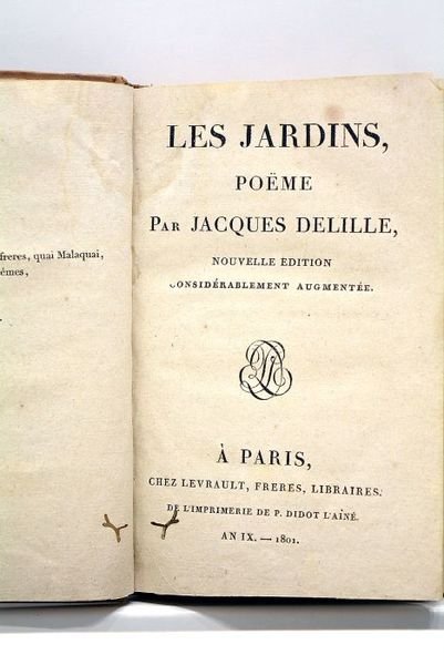 Les jardins, poëme. Nouvelle édition considérablement augmentée.