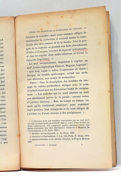 Le langage et la verbomanie. Essai de Psychologie morbide.