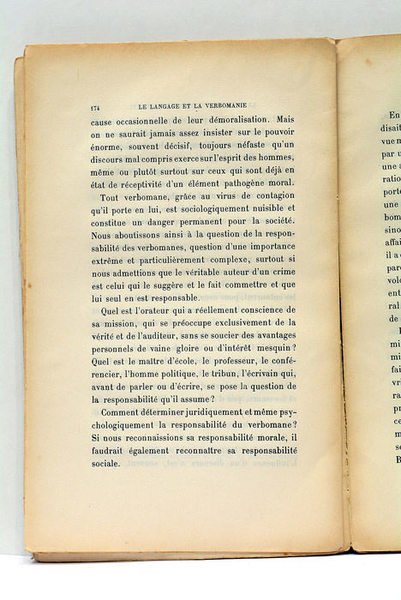 Le langage et la verbomanie. Essai de Psychologie morbide.