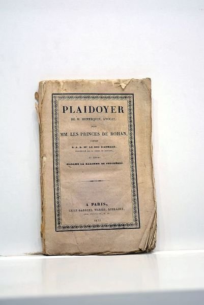 Plaidoyer pour Mm. Les princes de Rohan, contre S. A. …