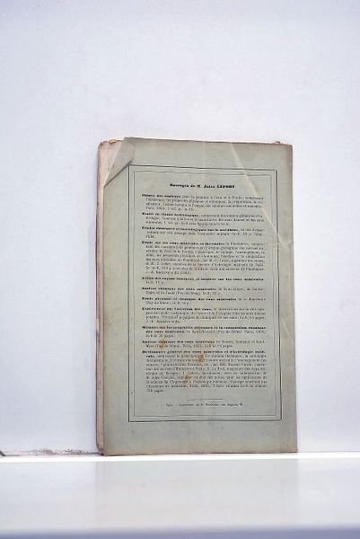 Analyse chimique de l'eau minérale de la source Galtier à …