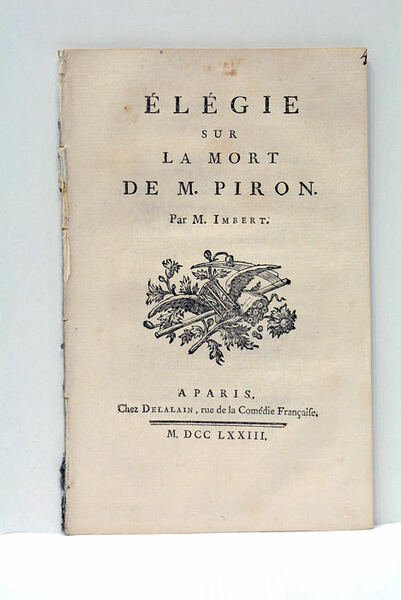 Élégie sur la Mort de M. Piron.