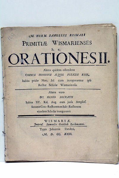 Primitiae Wismarienses h.e. Orationes II. Altera quidem ostendens omnes homines …