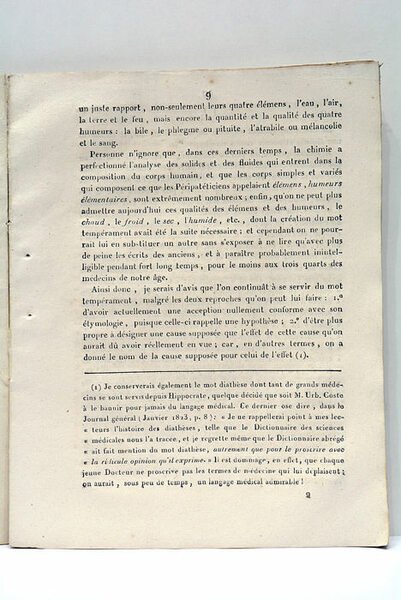 Essai sur les Tempéramens.