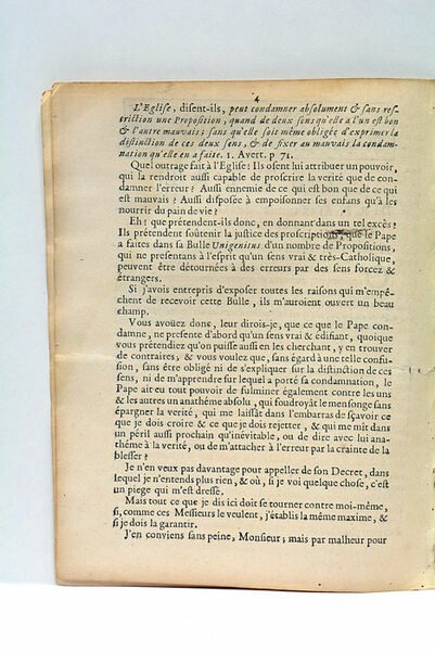 Lettre à Monsieur l'Abbé *** Docteur de la Sorbonne.