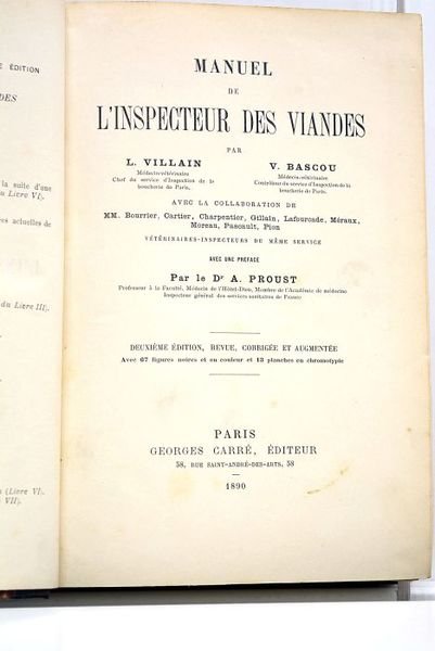 Manuel de l'inspecteur des viandes. Avec une préface par le …