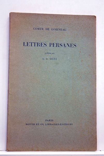 Lettres persanes. Publiées par A.B. Duff.