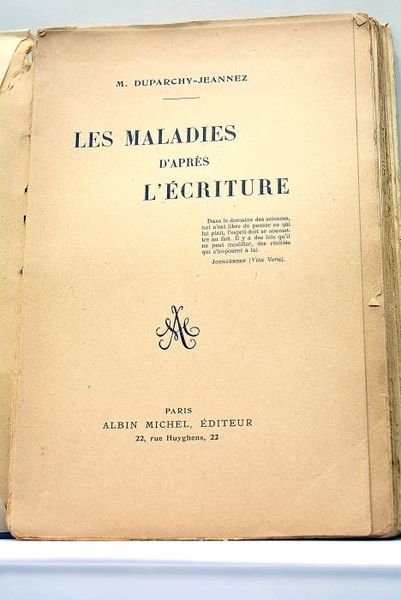 Les maladies d'après l'écriture.