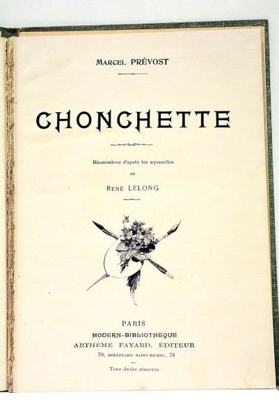 Chonchette. Illustrations d'après les aquarelles de René Lelong.