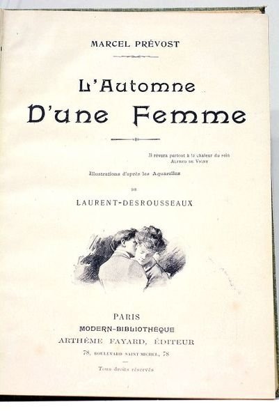 L'Automme d'une femme. Illustrations d'après les aquarelles de Laurent-Desrousseaux.